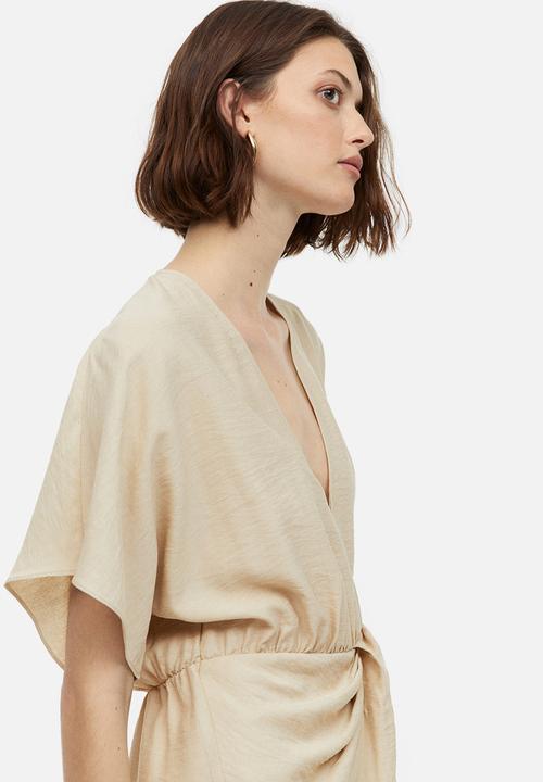 H&M - V-neck dress - light beige