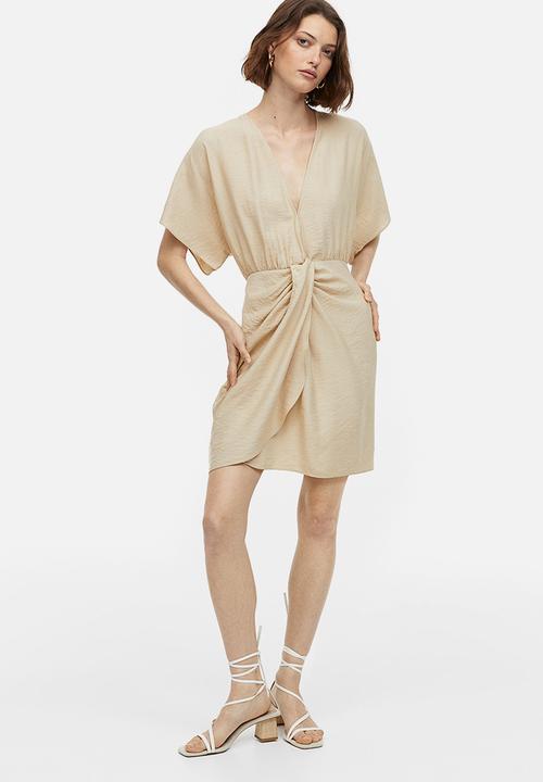 H&M - V-neck dress - light beige