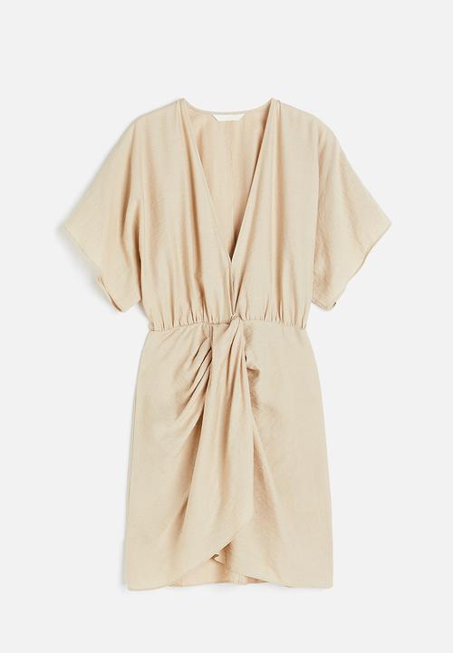 H&M - V-neck dress - light beige