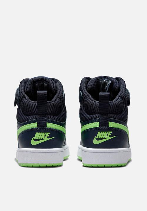 Nike - Nike court borough mid 2 - dark obsidian/lime blast-white