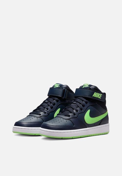 Nike - Nike court borough mid 2 - dark obsidian/lime blast-white