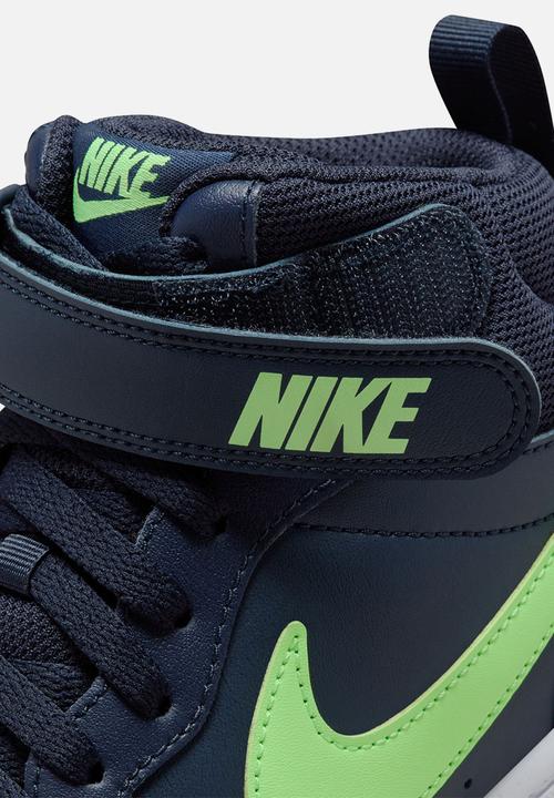 Nike - Nike court borough mid 2 - dark obsidian/lime blast-white