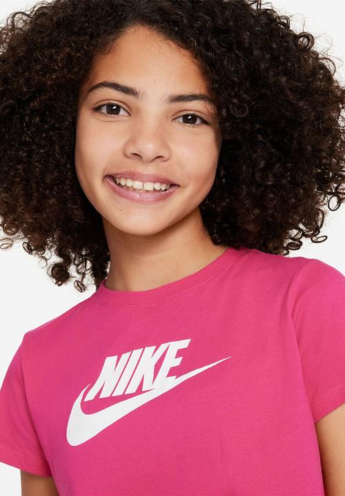 Nike - G nsw tee crop futura - fireberry/white