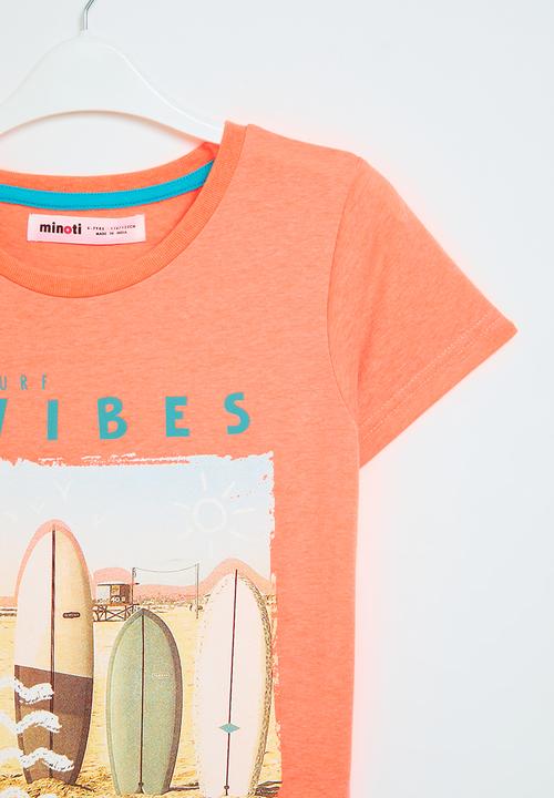 MINOTI - Graphic T-shirt - neon orange