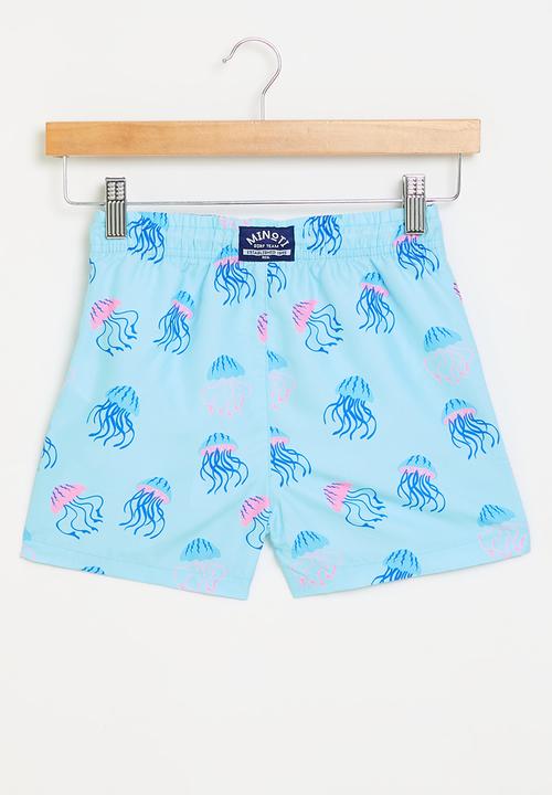 MINOTI - Board shorts - blue & pink 