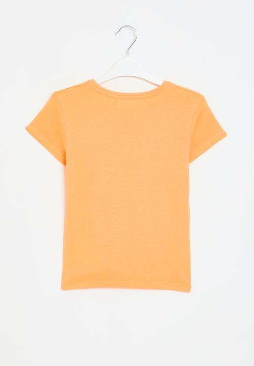 MINOTI - Graphic T-shirt tie front - orange