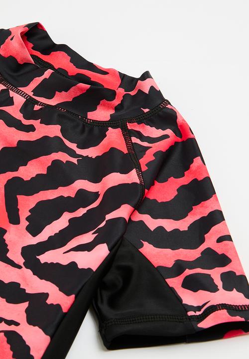 MINOTI - Girls 2pc aop rash set - black pink