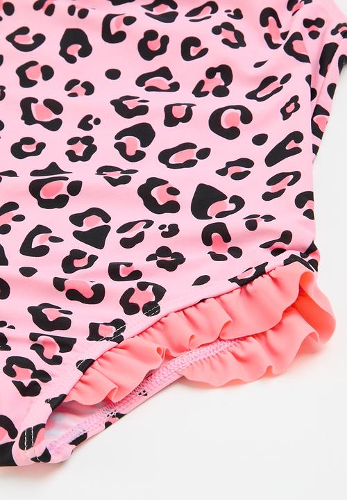MINOTI - Swimsuit with leopard print - pink