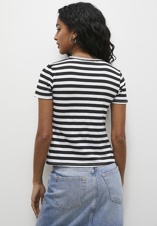Superbalist - Basic crew tee - black & white stripe