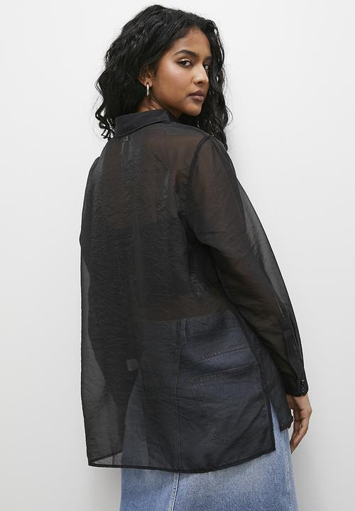 Superbalist - Sheer shirt - black