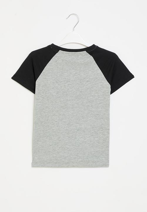 MINOTI - boys grey marl basic mood tee - black & grey