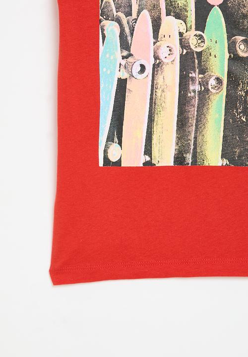 MINOTI - Boys basic roll with it roll sleeve tee - red