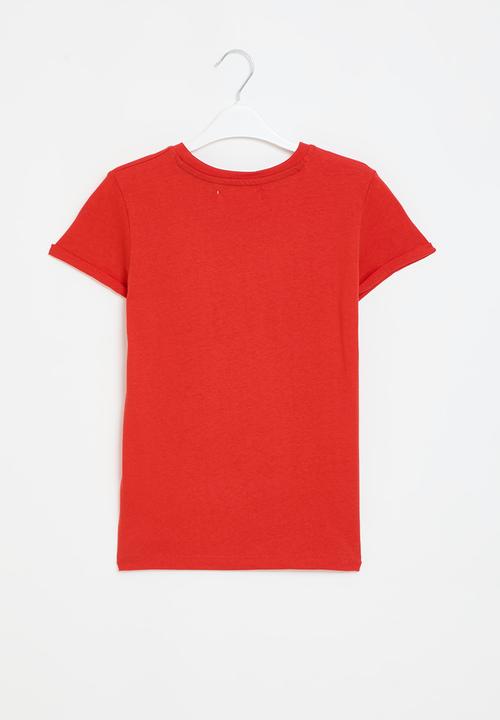MINOTI - Boys basic roll with it roll sleeve tee - red