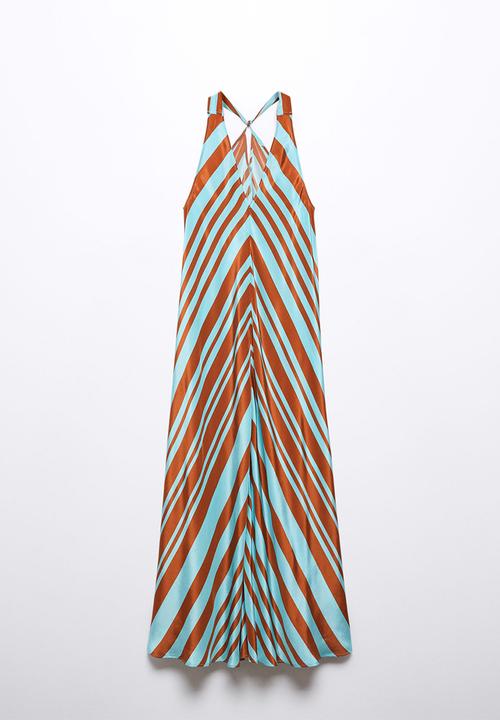 MANGO - Dress jana - blue & brown