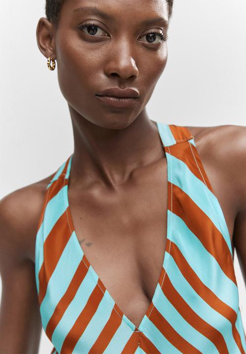 MANGO - Dress jana - blue & brown