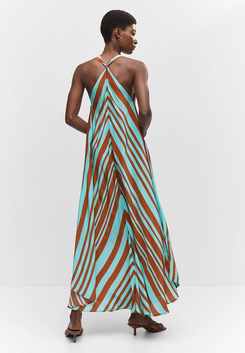 MANGO - Dress jana - blue & brown