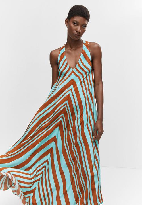 MANGO - Dress jana - blue & brown
