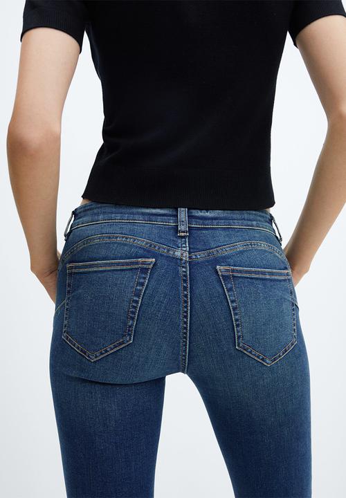 MANGO - Jeans pushup - open blue