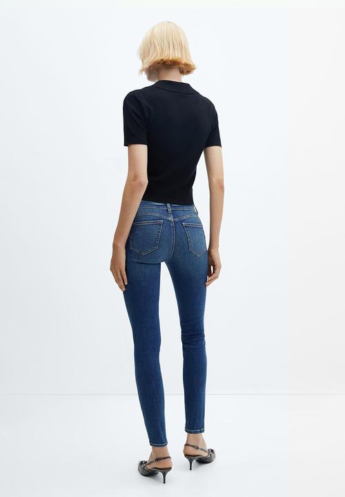 MANGO - Jeans pushup - open blue