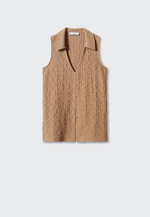 MANGO - Waistcoat calobra - light brown