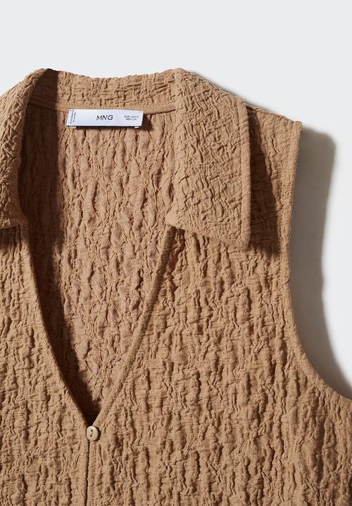 MANGO - Waistcoat calobra - light brown
