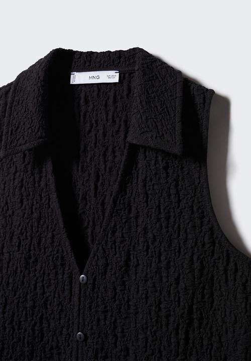 MANGO - Waistcoat calobra - black