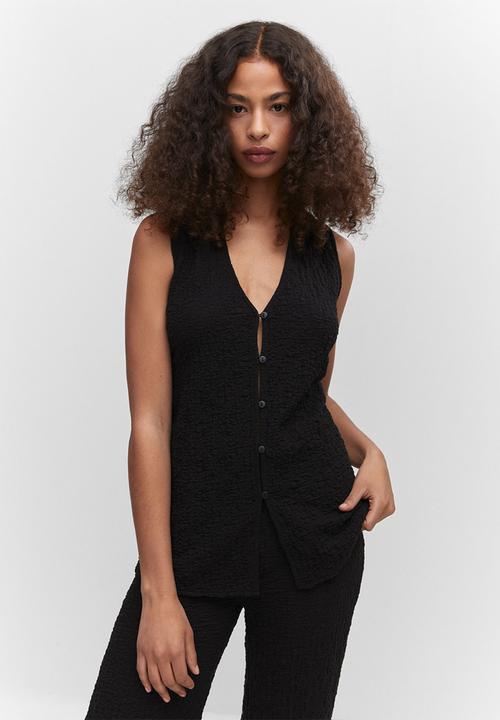 MANGO - Waistcoat calobra - black
