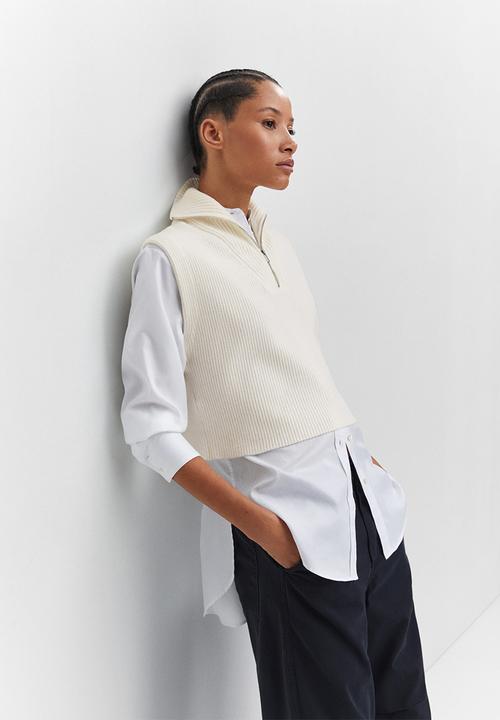 MANGO - Waistcoat rizon - light beige