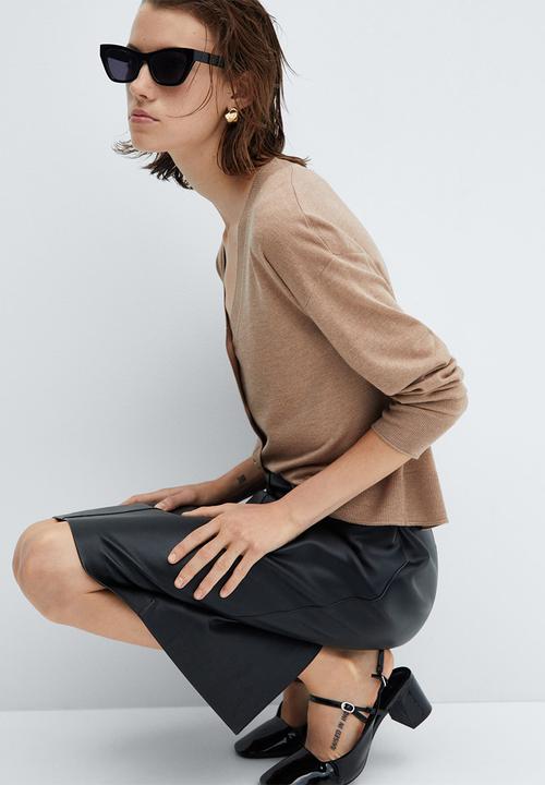 MANGO - Cardigan lucca - medium brown