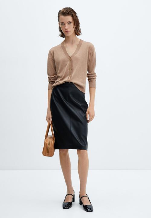 MANGO - Cardigan lucca - medium brown
