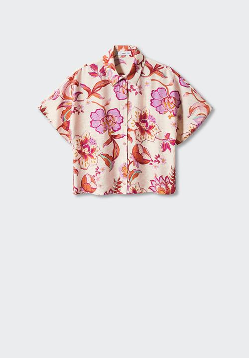MANGO - Shirt flora - light beige