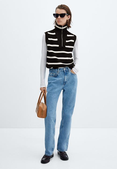 MANGO - Waistcoat rizonr - black