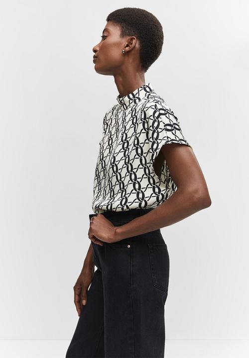 MANGO - Blouse colins - neutral
