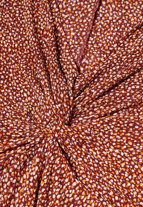 MANGO - Blouse pom - dark red