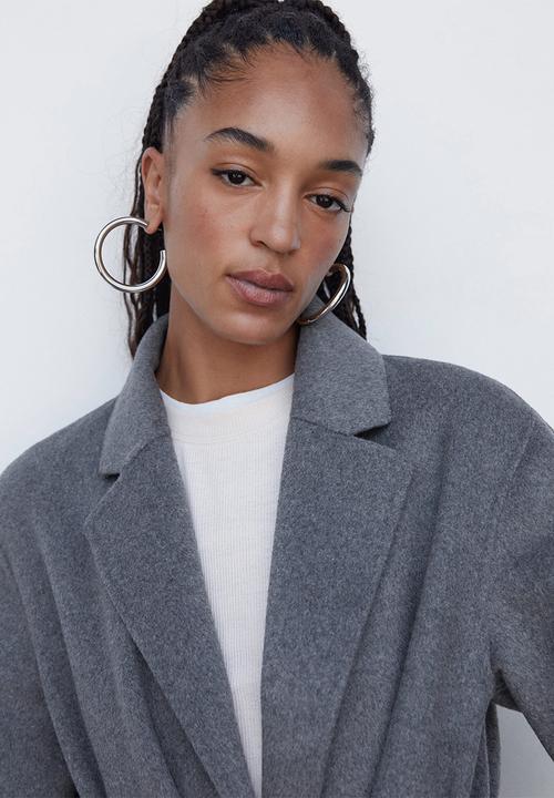 MANGO - Coat batin - gray