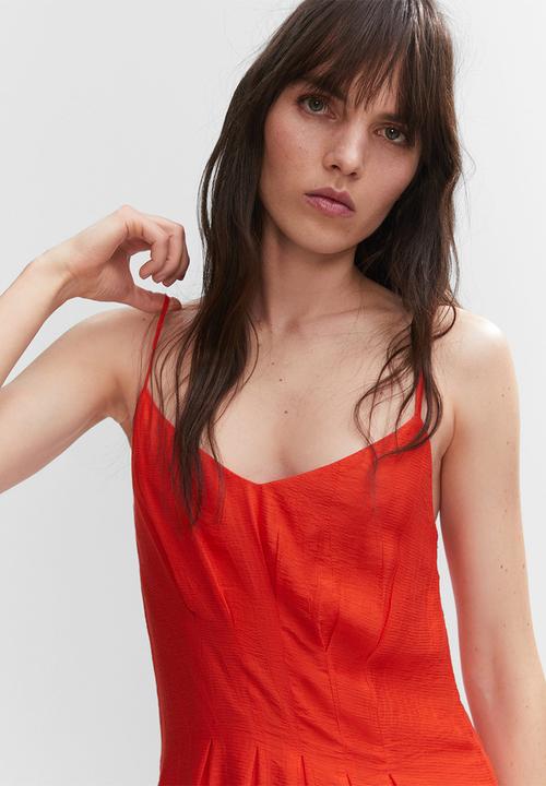 MANGO - Dress salinas - coral red