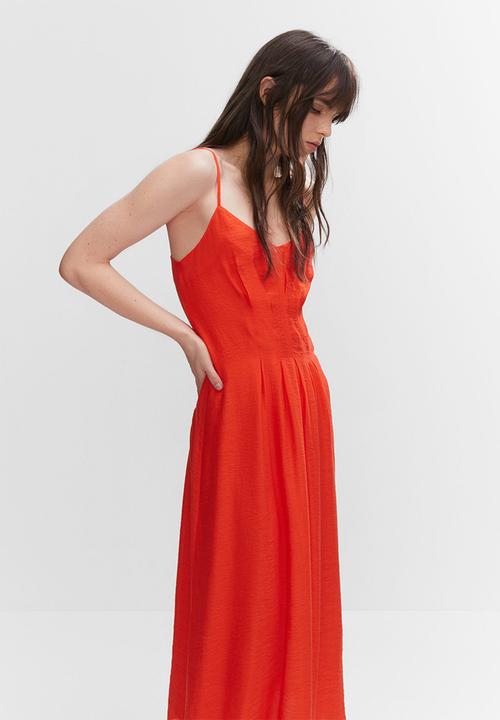 MANGO - Dress salinas - coral red