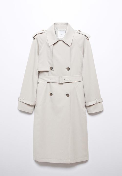 MANGO - Trench coat fluid - light pastel grey
