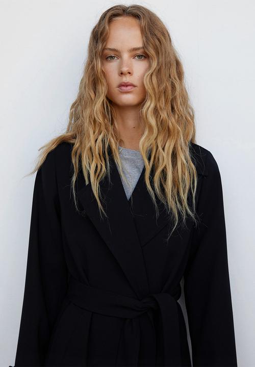 MANGO - Trench coat geisha - black