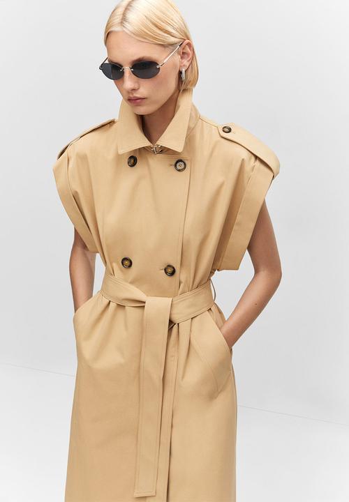 MANGO - Trench coat asterix - medium brown