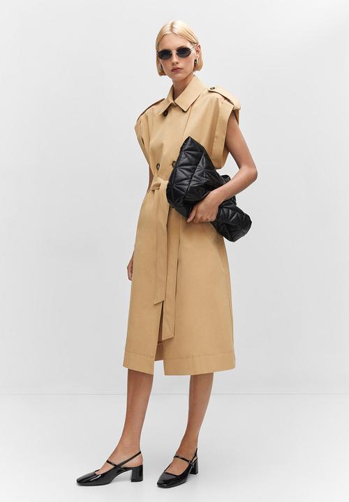 MANGO - Trench coat asterix - medium brown