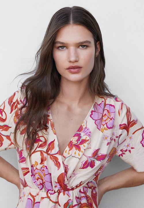 MANGO - Dress flora - natural