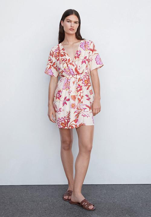 MANGO - Dress flora - natural