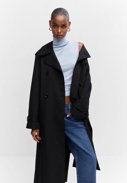 MANGO - Trench coat angela - black