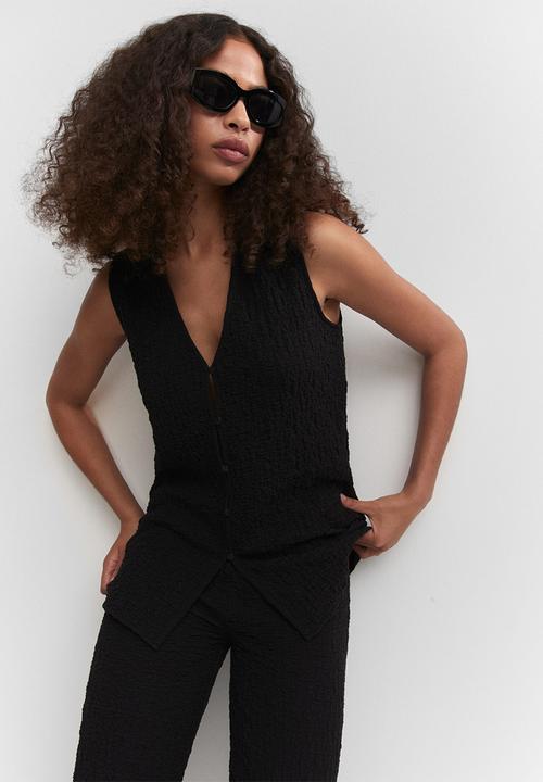 MANGO - Trousers calobra - black