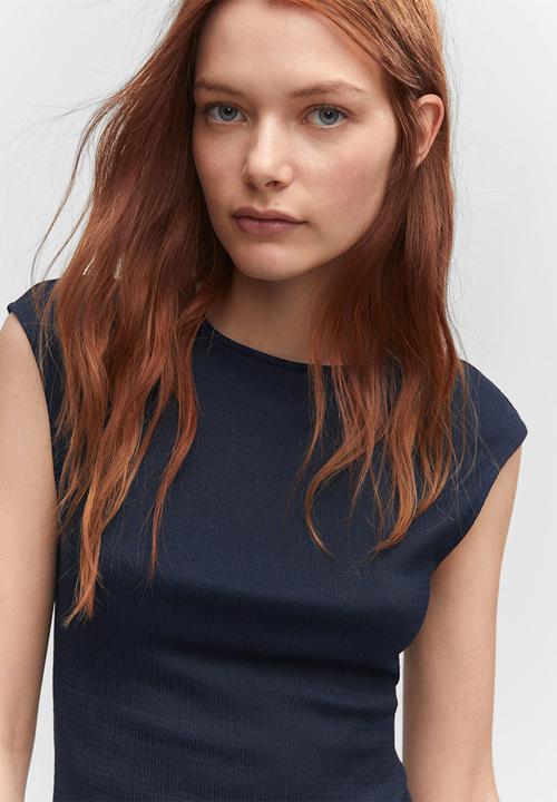 MANGO - Dress berry - navy
