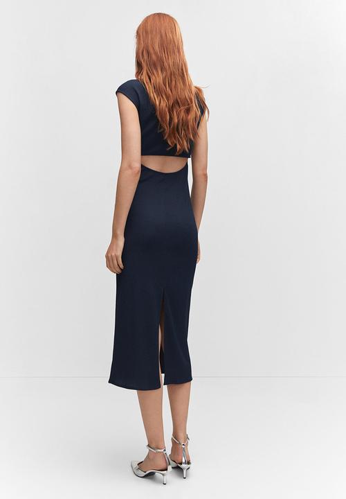MANGO - Dress berry - navy