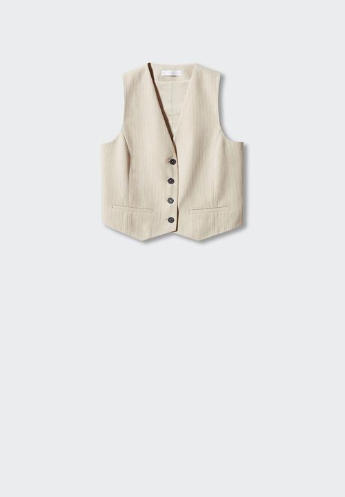MANGO - Waistcoat bo - light beige