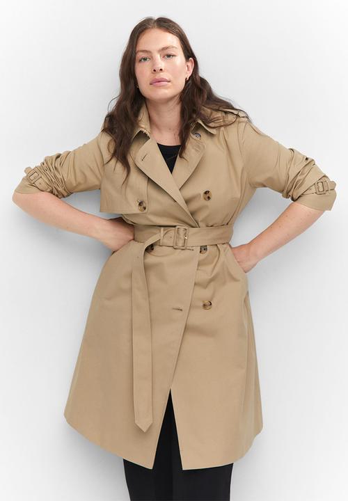 MANGO - Plus trench coat polana - medium brown