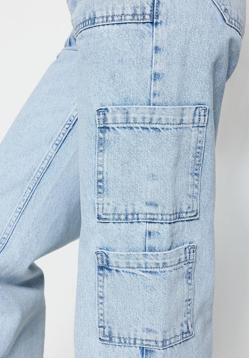 Trendyol - High rise cargo jeans - blue